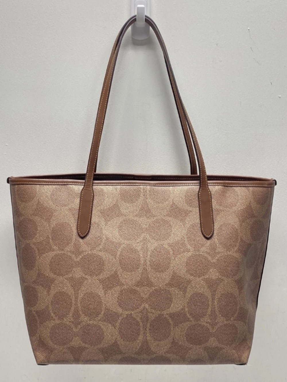 Coach-City Tote Bag Signature Canvas  Pumpkin Print 🎃 - Picture 9 of 9